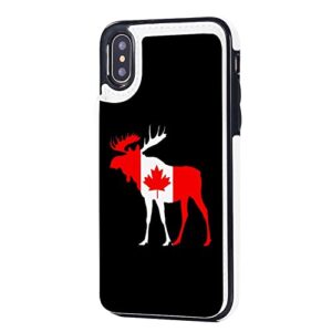 canada flag moose wallet phone cases fashion leather design protective shell shockproof cover compatible with iphone x/xs