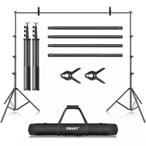 emart 10 x 12ft (h x w) photo backdrop stand kit, adjustable photography video studio background stand support system for photo booth muslin