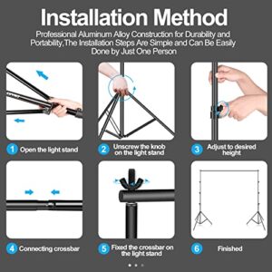 EMART 10 x 12ft (H X W) Photo Backdrop Stand Kit, Adjustable Photography Video Studio Background Stand Support System for Photo Booth Muslin