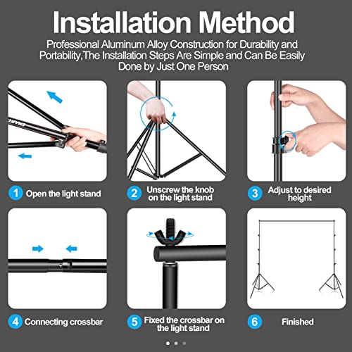 EMART 10 x 12ft (H X W) Photo Backdrop Stand Kit, Adjustable Photography Video Studio Background Stand Support System for Photo Booth Muslin