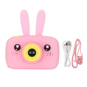 cartoon camera, 1080p full hd digital camera for children, bunny appearance digital camera toy with lanyard and charging cable