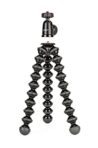 Joby GorillaPod 1K GripTight Mount PRO Kit, Compact Flexible Tripod 1K Stand and BallHead 1K with Locking Phone Mount, Easy Landscape or Portrait Mode, Supports up to 1kg (2.2lb), Black (JB01831-BWK)