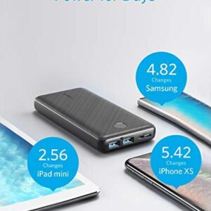 Anker Portable Charger, 325 Power Bank (PowerCore Essential 20K) 20000mAh Battery Pack with USB-C (Recharge Only) and PowerIQ Technology for iPhone, Samsung Galaxy, and More