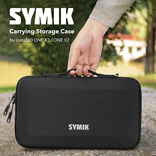 SYMIK S310-X Carrying Case for Insta360 ONE X3 / X2 Action Camera, With Padded Separator; Fits Invisible Selfie Stick, Bullet Time Handle/Tripod, Fast Charge Hub, Batteries, Tablet, Other Accessories