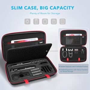 SYMIK S310-X Carrying Case for Insta360 ONE X3 / X2 Action Camera, With Padded Separator; Fits Invisible Selfie Stick, Bullet Time Handle/Tripod, Fast Charge Hub, Batteries, Tablet, Other Accessories