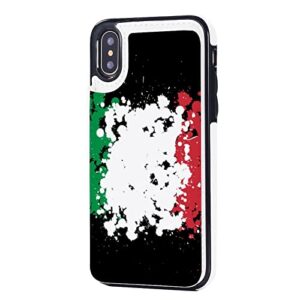grunge blots italy flag wallet phone cases fashion leather design protective shell shockproof cover compatible with iphone x/xs