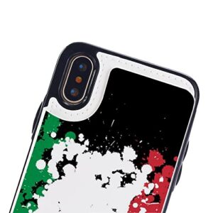 Grunge Blots Italy Flag Wallet Phone Cases Fashion Leather Design Protective Shell Shockproof Cover Compatible with iPhone X/XS