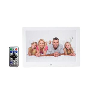 10.1/10 inch screen digital photo frame hd 1024×600 led backlight full function picture video electronic album baby (color : white, size : uk)