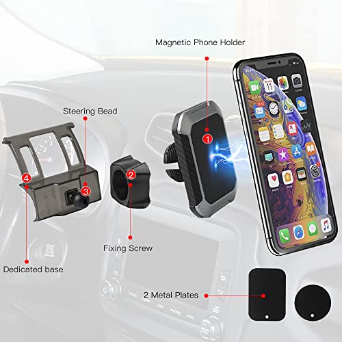 1797 Phone Mount Holder for Toyota RAV4 2019 - 2022 Accessories Magnetic Car Cellphone Cradle for All Smartphone Navigation Black