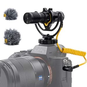deity v-mic d4 duo video microphone dual mono/stereo recording interview mic with shock mount for vlog pocket cam dslr camera