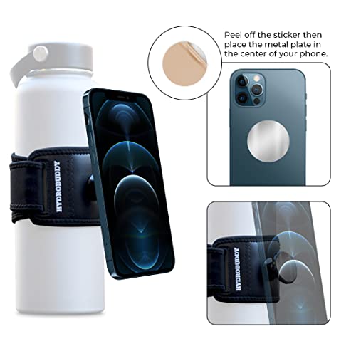 HYDROBUDDY - Water Bottle Phone Holder for Fitness Bottle - Phone Holding Sleeve for Workout and Running - Water Bottle Phone Storage