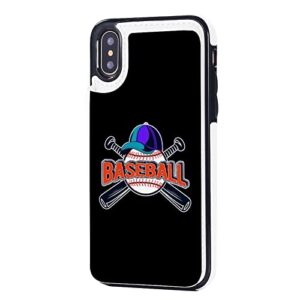 i love baseball wallet phone cases fashion leather design protective shell shockproof cover compatible with iphone x/xs