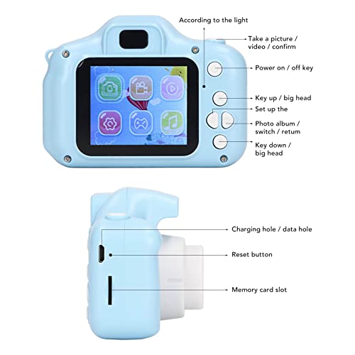 Kids Camera, Portable 2.0in IPS Screen Digital Camera Video Recorder for 4 5 6 7 8 9 Year Old Boy Girl