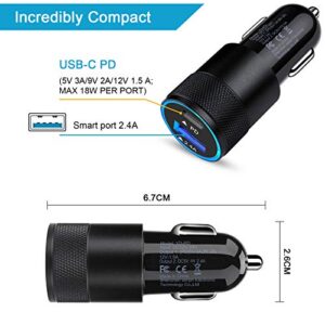 USB C Fast Car Charger for Samsung Galaxy S23 Ultra S22 S22+ S21 Plus S20 FE A21 A52 A42 A72 F23 F52 Note 20,30W 2 Port Car Charger Adapter + USB C to C Charger Cable for Google Pixel 7 6 5 5XL 4 4XL