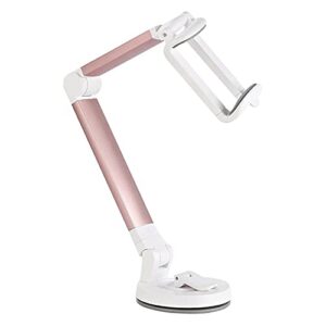 adjustable cell phone holder desk stand – folding desktop mount with universal phone dock cradle for all mobile phones – case friendly (pink)