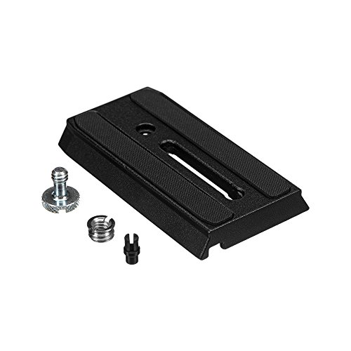 Manfrotto 501PL Rapid Connect Sliding Plate with 1/4'' and 3/8'' Camera Fixing Screws,Black