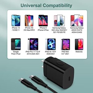 25W Samsung Super Fast Charger Type C Charging Block for Samsung Galaxy S23/S22 Ultra/S21 FE/A54/A34/A14 5G/A13/Z Fold 4/A53/A03s,Pixel 7,2Pack USBC Box Power Adapter 6FT Android Phone Charger Cable