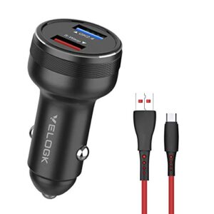 velogk warp car charger 30w [5v/6a] for oneplus 9/8/8t/8 pro/7 pro/7t/7t pro/nord n10, backward compatible with fast dash car charger adapter for oneplus 7/6t/6/5t/5/3t/3(with 3.3ft warp type-c cable)
