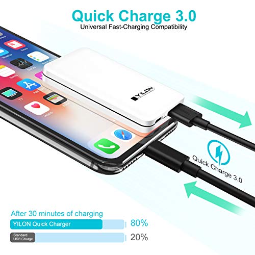 YILON Ultrathin-Slim Fast Plug/USB c Fast Charger 2 Port PD Charger/Portable Travel Wall Charger Plug with QC3.0 Port Power for iPhone X/11/12Pro Max,Airpods,Galaxy All Smart Phone USB c 18w Charger