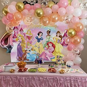 Princess Birthday Backdrop Girls 1st 2nd Happy Birthday Party Backdrop Princess Dream Castle Fairy Tale Party Photography Decoration Background 7x5ft