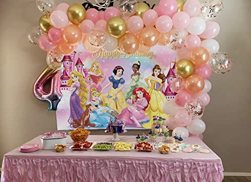 Princess Birthday Backdrop Girls 1st 2nd Happy Birthday Party Backdrop Princess Dream Castle Fairy Tale Party Photography Decoration Background 7x5ft