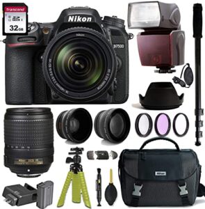 nikon d7500 dslr camera with af-s dx nikkor 18-140mm f/3.5-5.6g ed vr lens + nikon gadget bag & accessory bundle (renewed)