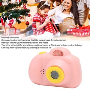 Kids Selfie Camera, 8MP 1080P 2.4in Screen 32G Micro Storage Card 1020mAh Large Battery Digital Toy Camera, Auto Power Off Drops Shockproof Autofocus for 3-12 Year Old Kid(Pink)