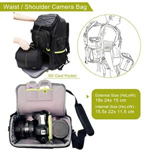 Endurax Extra Large Camera DSLR/SLR Backpack for Outdoor Hiking Trekking with 15.6 Laptop Compartment