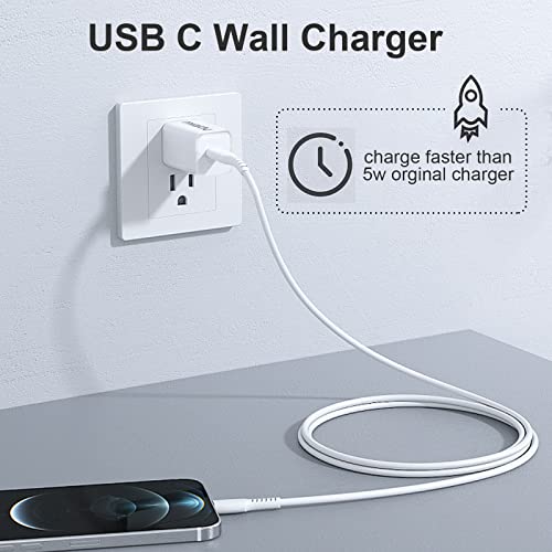 USB C Wall Charger, Miady 2 Pack 2.4A/5V Wall Charger Adapter Compatible for iPhone 14/14 Pro Max/13/13Pro/12/12 Pro, iPad AirPods Pro and More (White+Black)