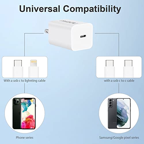 USB C Wall Charger, Miady 2 Pack 2.4A/5V Wall Charger Adapter Compatible for iPhone 14/14 Pro Max/13/13Pro/12/12 Pro, iPad AirPods Pro and More (White+Black)