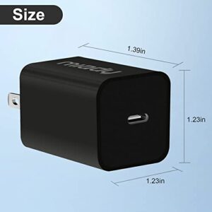 USB C Wall Charger, Miady 2 Pack 2.4A/5V Wall Charger Adapter Compatible for iPhone 14/14 Pro Max/13/13Pro/12/12 Pro, iPad AirPods Pro and More (White+Black)