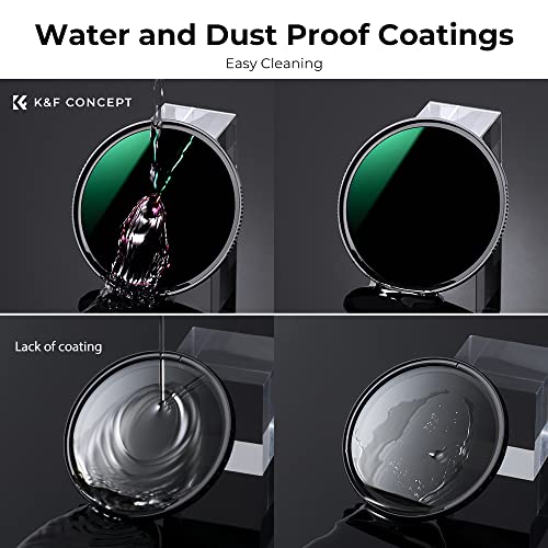 K&F Concept 77mm ND1000 (10-Stop Fixed Neutral Density Filter) ND Lens Filter, 28 Multi-Layer Coatings Waterproof Scratch Resistant Super Slim for Camera Lens (Nnao-X Series)