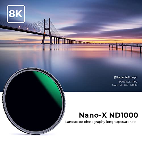 K&F Concept 77mm ND1000 (10-Stop Fixed Neutral Density Filter) ND Lens Filter, 28 Multi-Layer Coatings Waterproof Scratch Resistant Super Slim for Camera Lens (Nnao-X Series)