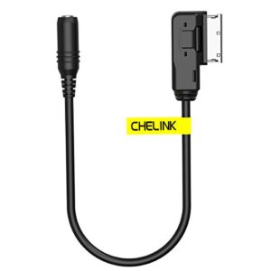 CHELINK AMI MMI Music Interface to 3.5mm Female Audio Cable for Audi, Stereo Jack Cord Adapter Cable Compatib for i-Phone Andriod MP3 Player, Fit for Bently Audi A3/A4/A5/A6/A8/Q5/Q7/R8/TT VW ect.