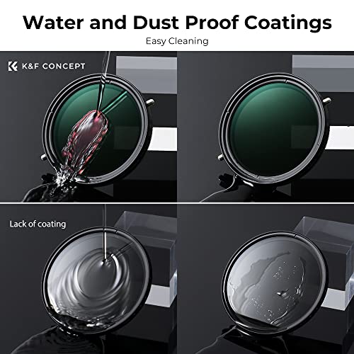 K&F Concept 49mm Variable Fader ND2-ND32 ND Filter and CPL Circular Polarizing Filter 2 in 1 for Camera Lens No X Spot Waterproof Scratch Resistant (Nano-X Series)