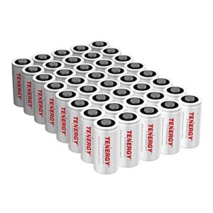 tenergy premium 40 pack nonrechargeable cr123a 3v lithium battery, primary battery for arlo cameras, photo lithium batteries, smart sensors, and more