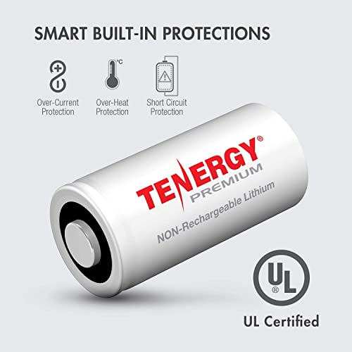 Tenergy Premium 40 Pack NonRechargeable CR123A 3V Lithium Battery, Primary Battery for Arlo Cameras, Photo Lithium Batteries, Smart Sensors, and More