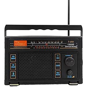 5 core portable radio am/fm classic vintage battery operated radio retro transistor best reception antenna sound 3 band indoor and outdoor radio t-291