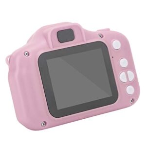 mini children digital camera, portable photo video camera toy small cartoon handheld camera outdoor photo recorder cam with 2.0in ips color display, for birthday, christmas and new year(pink 32gb)