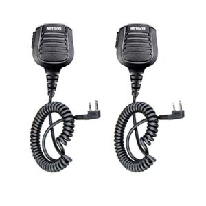 retevis 2 pin walkie talkie speaker microphone with 3.5mm jack compatible with retevis rt22 rt21 rt68 rt19 h-777 rt15 rt22s rt86 rt18 rb18 rt27 rt5r rt1 baofeng uv-5r bf-f8hp 2 way radio(2 pack)