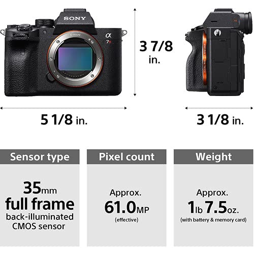 Cardinal Camera Sony Alpha a7R IVA Mirrorless Digital Camera (ILCE7RM4A/B) Body Kit with Extra Battery + Flash + 128GB U3 V30 Memory Accessory Bundle