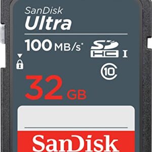 SanDisk 32GB Ultra SD Memory Card (5 Pack) SDHC UHS-I Card Class 10 (SDSDUNR-032G-GN3IN) Bundle with 1 Everything But Stromboli Microfiber Cloth