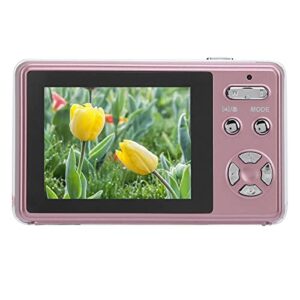 digital cameras for photography, 40mp vlogging camera 16x digital zoom, compact pocket camera with 2.4 inch ips screen, portable camera for teens students seniors (pink)