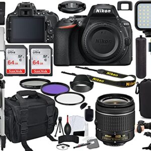 Nikon Intl. D5600 DSLR Camera with 18-55mm VR Lens Bundle (1576) + Prime Accessory Kit Including 128GB Memory, Light, Camera Case, Hand Grip & More (Renewed)