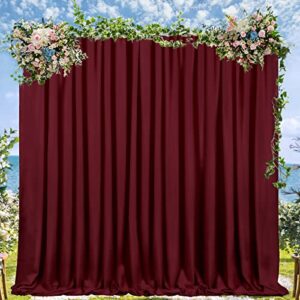 burgundy backdrop curtains photo booth background 2 panels 5ft x 10ft polyester fabric drapes for wedding party anniversary ceremony decorations