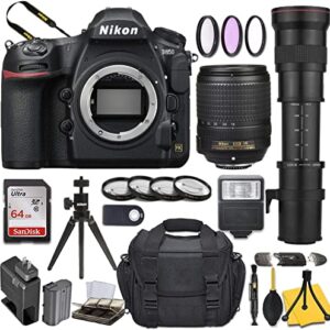 Nikon Intl. D850 DSLR Camera with AF-S DX NIKKOR 18-140mm f/3.5-5.6G ED VR + 420-800mm Telephoto Zoom Lens and Basic Travel Kit (Renewed)