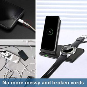 Dual Wireless Charger,COSOOS Wireless Charging Stand for iPhone 14 Pro Max/14 Pro/14/13/12/11/Xs/X, Airpods 3/Pro,Samsung Galaxy S21/S20/S10,Samsung Watch,Galaxy Buds (with Fast Adapter)