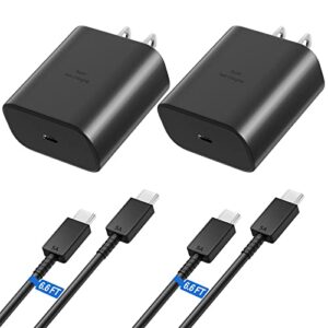45w samsung charger type c super fast charging usb c android charger for samsung galaxy s23 ultra/s23/s23+/s22/s22 ultra/s22+/note 10/20/s20/s21, galaxy tab s7/s8, pps charger with 6.6ft cable, 2pack
