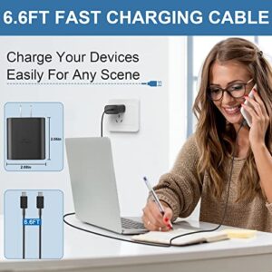 45W Samsung Charger Type C Super Fast Charging USB C Android Charger for Samsung Galaxy S23 Ultra/S23/S23+/S22/S22 Ultra/S22+/Note 10/20/S20/S21, Galaxy Tab S7/S8, PPS Charger with 6.6FT Cable, 2Pack