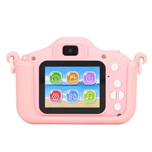 kids camera, pink cartoon 20mp digital video camera for children, child camera for photo game outdoor